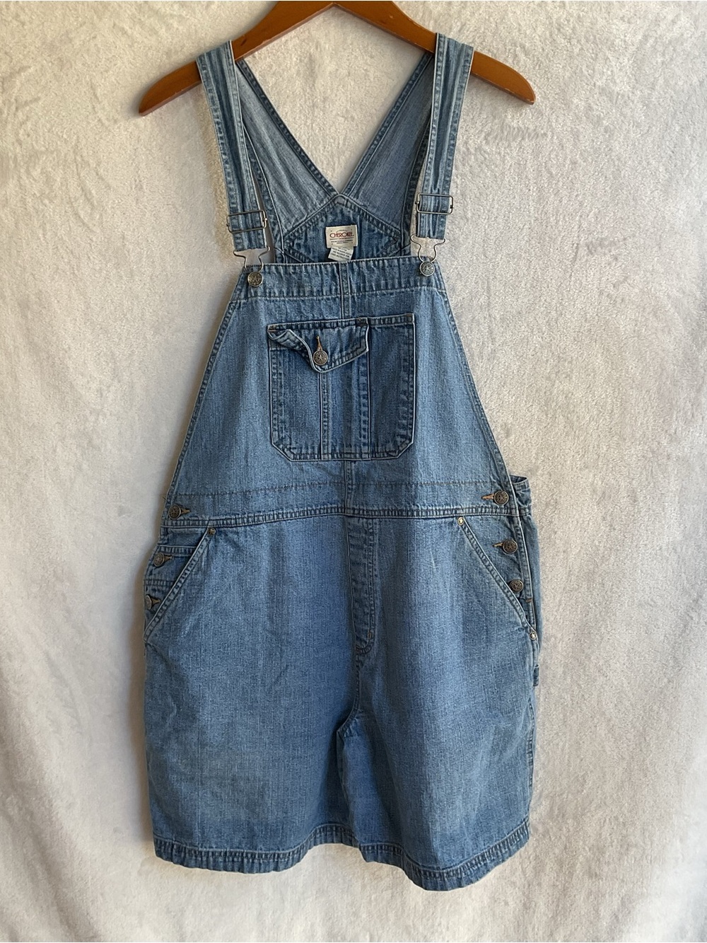 Vintage 90s Cherokee Denim Overall Shorts Womens Large